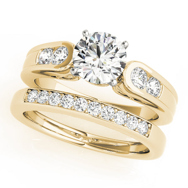 Splendid Channel-Set Round Diamond Engagement Ring in 10K/14K gold and platinum with certified lab-grown or natural diamonds