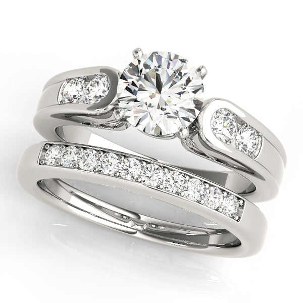 Splendid Channel-Set Round Diamond Engagement Ring in 10K/14K gold and platinum with certified lab-grown or natural diamonds