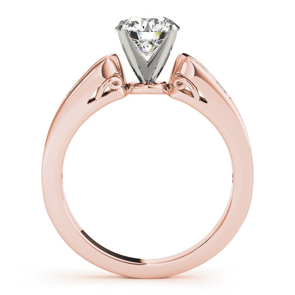 Splendid Channel-Set Round Diamond Engagement Ring in 10K/14K gold and platinum with certified lab-grown or natural diamonds