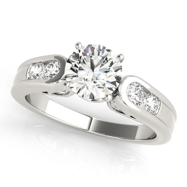 Splendid Channel-Set Round Diamond Engagement Ring in 10K/14K gold and platinum with certified lab-grown or natural diamonds