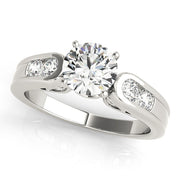 Splendid Channel-Set Round Diamond Engagement Ring in 10K/14K gold and platinum with certified lab-grown or natural diamonds