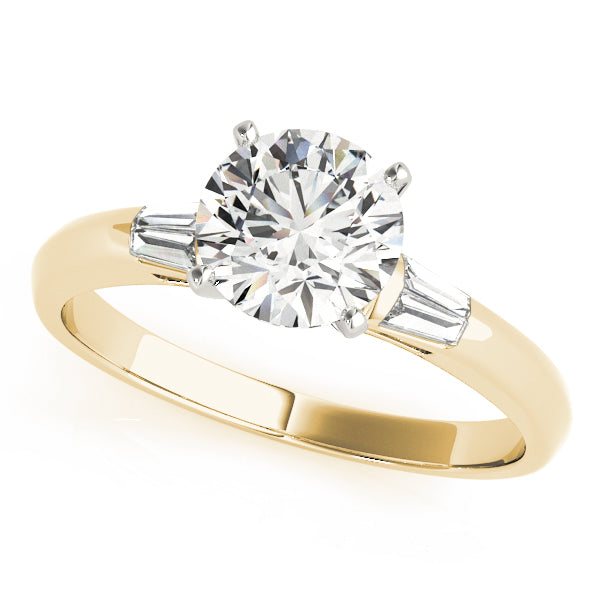 Enchanted Fancy Shape Baguette Round Diamond Engagement Ring in 10K/14K gold and platinum with certified lab-grown or natural diamonds