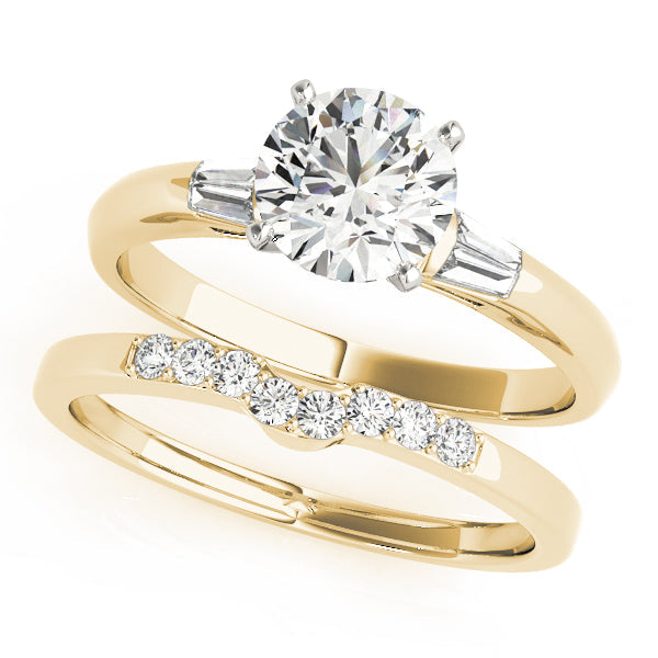 Enchanted Fancy Shape Baguette Round Diamond Engagement Ring in 10K/14K gold and platinum with certified lab-grown or natural diamonds