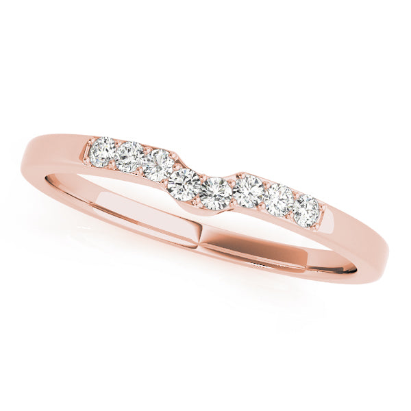 Curved Bands Half Eternity Ring in Gold & Platinum