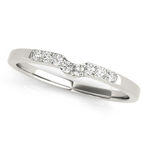Curved Bands Half Eternity Ring in Gold & Platinum