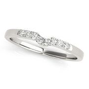 Curved Bands Half Eternity Ring in Gold & Platinum