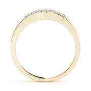 Curved Bands Half Eternity Ring in Gold & Platinum