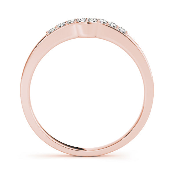 Curved Bands Half Eternity Ring in Gold & Platinum