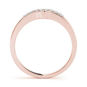 Curved Bands Half Eternity Ring in Gold & Platinum