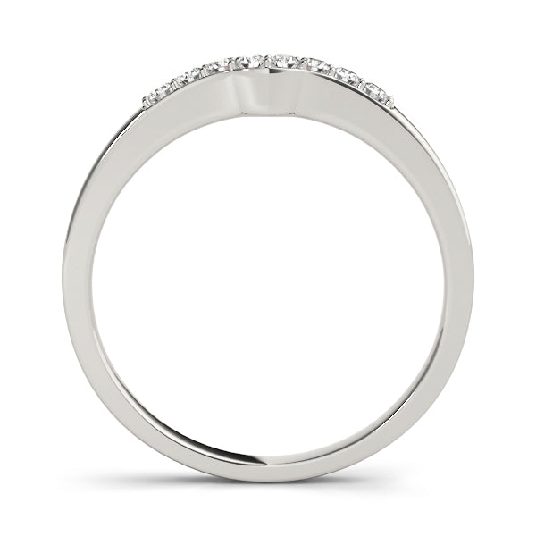 Curved Bands Half Eternity Ring in Gold & Platinum