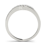 Curved Bands Half Eternity Ring in Gold & Platinum