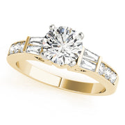 Pristine Fancy Shape Baguette Round Diamond Engagement Ring in 10K/14K gold and platinum with certified lab-grown or natural diamonds