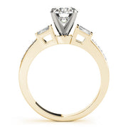 Pristine Fancy Shape Baguette Round Diamond Engagement Ring in 10K/14K gold and platinum with certified lab-grown or natural diamonds