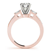 Pristine Fancy Shape Baguette Round Diamond Engagement Ring in 10K/14K gold and platinum with certified lab-grown or natural diamonds