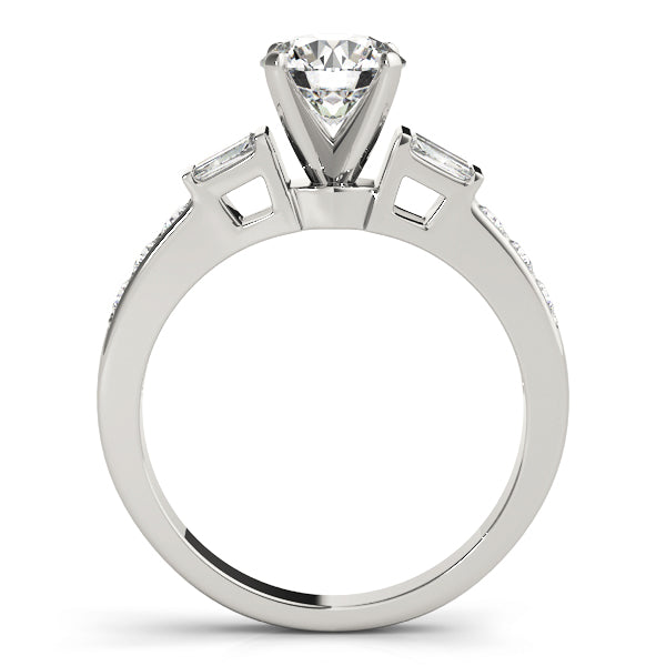 Pristine Fancy Shape Baguette Round Diamond Engagement Ring in 10K/14K gold and platinum with certified lab-grown or natural diamonds