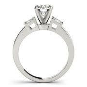Pristine Fancy Shape Baguette Round Diamond Engagement Ring in 10K/14K gold and platinum with certified lab-grown or natural diamonds