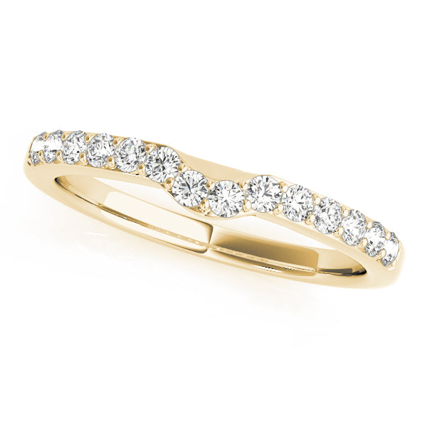 Curved Bands Half Eternity Ring in 10K/14K gold and platinum with certified lab-grown or natural diamonds