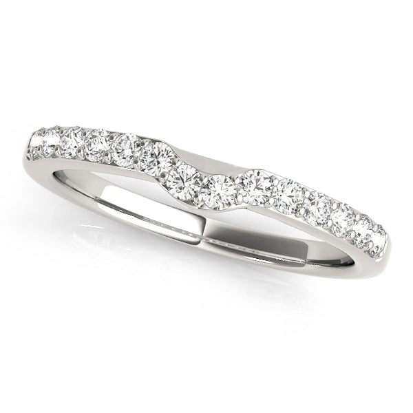 Curved Bands Half Eternity Ring in Gold & Platinum