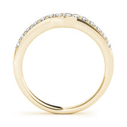 Curved Bands Half Eternity Ring in Gold & Platinum