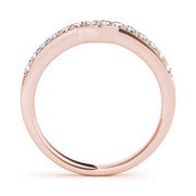 Curved Bands Half Eternity Ring in Gold & Platinum