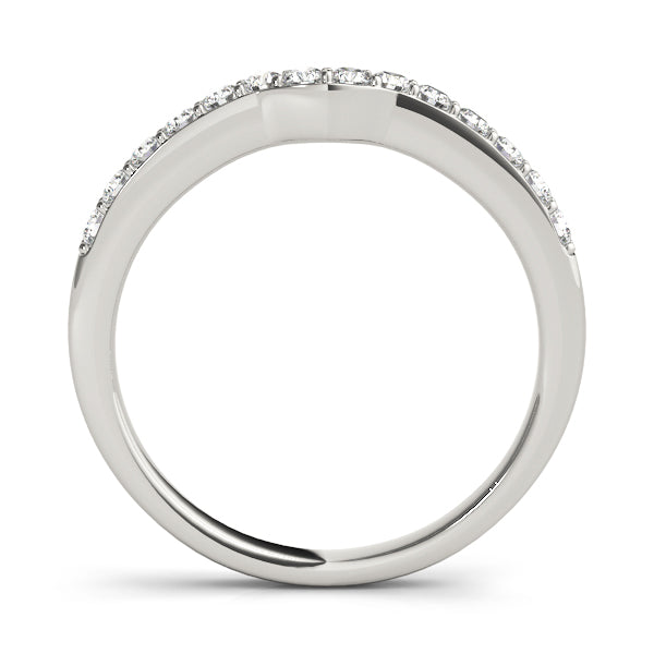Curved Bands Half Eternity Ring in Gold & Platinum