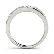 Curved Bands Half Eternity Ring in Gold & Platinum