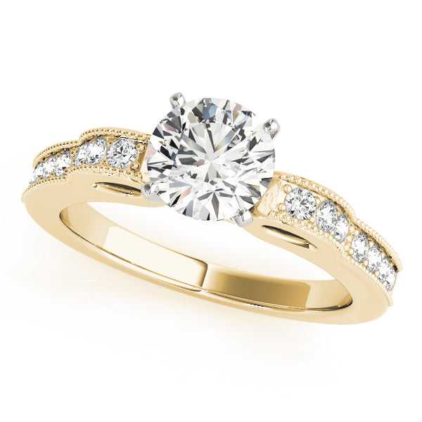 Devoted Prong-Set Round Diamond Engagement Ring in 10K/14K gold and platinum with certified lab-grown or natural diamonds