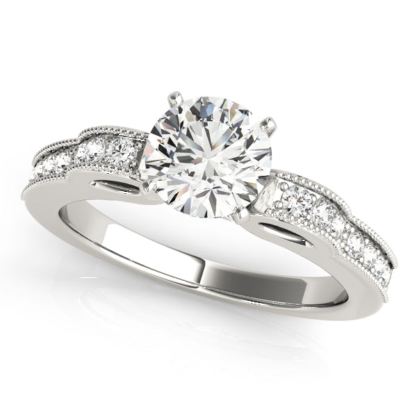 Devoted Prong-Set Round Diamond Engagement Ring in 10K/14K gold and platinum with certified lab-grown or natural diamonds