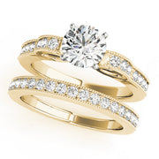 Devoted Prong-Set Round Diamond Engagement Ring in 10K/14K gold and platinum with certified lab-grown or natural diamonds