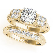 Adored Antique Round Diamond Engagement Ring in 10K/14K gold and platinum with certified lab-grown or natural diamonds