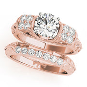 Adored Antique Round Diamond Engagement Ring in 10K/14K gold and platinum with certified lab-grown or natural diamonds