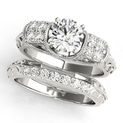 Adored Antique Round Diamond Engagement Ring in 10K/14K gold and platinum with certified lab-grown or natural diamonds