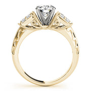 Adored Antique Round Diamond Engagement Ring in 10K/14K gold and platinum with certified lab-grown or natural diamonds
