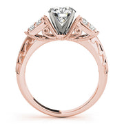 Adored Antique Round Diamond Engagement Ring in 10K/14K gold and platinum with certified lab-grown or natural diamonds