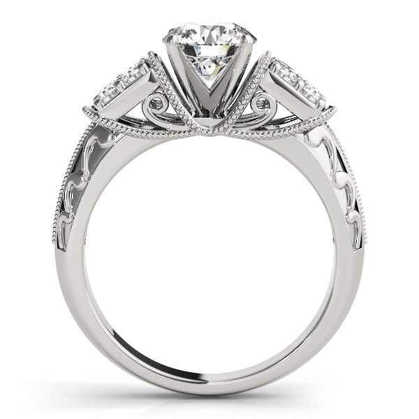 Adored Antique Round Diamond Engagement Ring in 10K/14K gold and platinum with certified lab-grown or natural diamonds