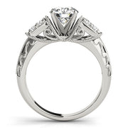 Adored Antique Round Diamond Engagement Ring in 10K/14K gold and platinum with certified lab-grown or natural diamonds