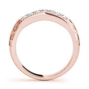 Prong Set Filigree Half Eternity Ring in Gold & Platinum