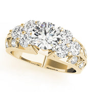 Resplendent Cluster Sides Round Diamond Engagement Ring in 10K/14K gold and platinum with certified lab-grown or natural diamonds