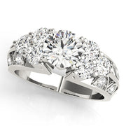 Resplendent Cluster Sides Round Diamond Engagement Ring in 10K/14K gold and platinum with certified lab-grown or natural diamonds