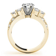 Resplendent Cluster Sides Round Diamond Engagement Ring in 10K/14K gold and platinum with certified lab-grown or natural diamonds