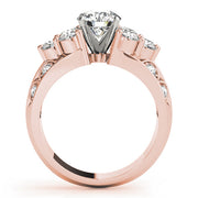 Resplendent Cluster Sides Round Diamond Engagement Ring in 10K/14K gold and platinum with certified lab-grown or natural diamonds