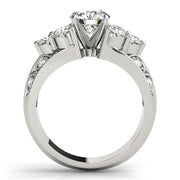 Resplendent Cluster Sides Round Diamond Engagement Ring in 10K/14K gold and platinum with certified lab-grown or natural diamonds