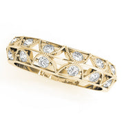 Curved Bands Half Eternity Ring in 10K/14K gold and platinum with certified lab-grown or natural diamonds