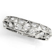 Curved Bands Half Eternity Ring in Gold & Platinum