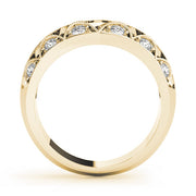 Curved Bands Half Eternity Ring in Gold & Platinum