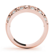 Curved Bands Half Eternity Ring in Gold & Platinum