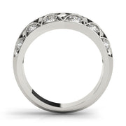 Curved Bands Half Eternity Ring in Gold & Platinum