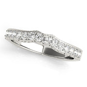Curved Bands Half Eternity Ring in Gold & Platinum