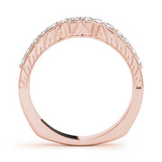 Curved Bands Half Eternity Ring in Gold & Platinum