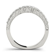 Curved Bands Half Eternity Ring in Gold & Platinum